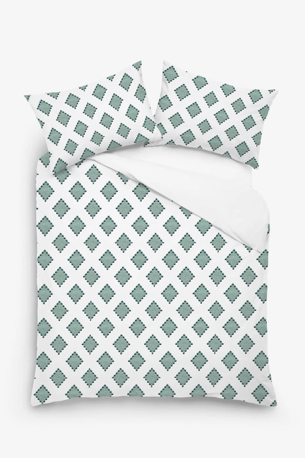 Anna - 3 Piece Crewel Embroidered Duvet Set | Linen Cotton Mix | - Puck's