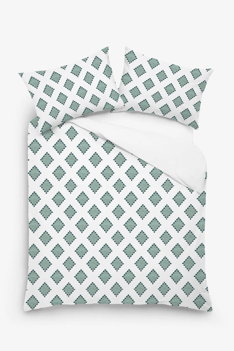 Anna - 3 Piece Crewel Embroidered Duvet Set | Linen Cotton Mix | - Puck's
