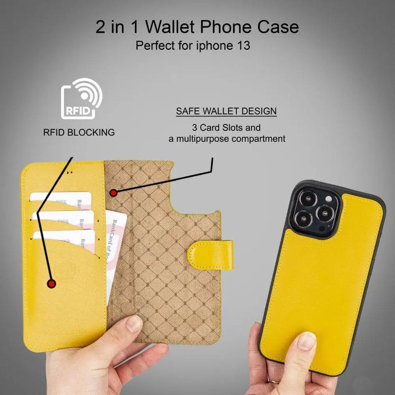 Apple iPhone 13 Series Colorful Detachable Leather Wallet Case - MW - Puck's