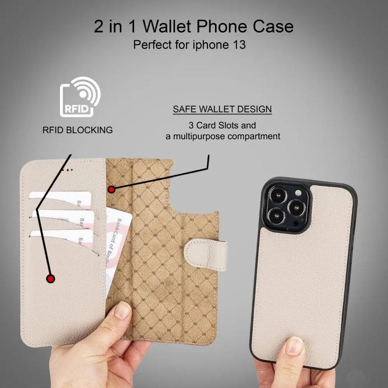 Apple iPhone 13 Series Colorful Detachable Leather Wallet Case - MW - Puck's