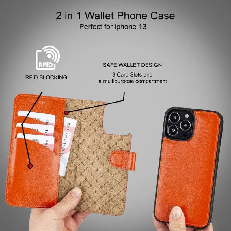 Apple iPhone 13 Series Colorful Detachable Leather Wallet Case - MW - Puck's