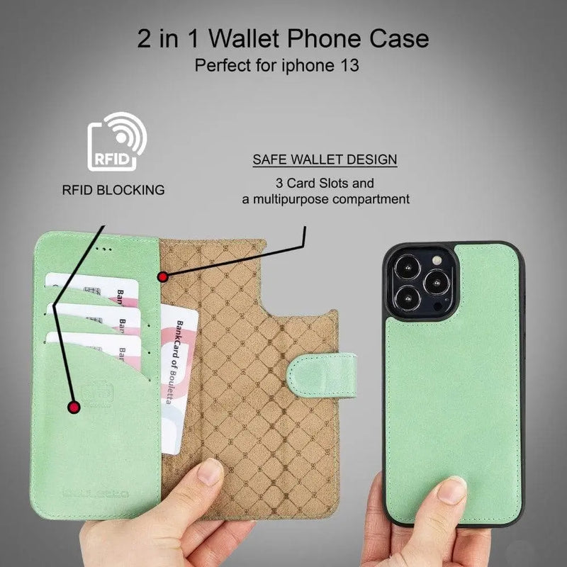 Apple iPhone 13 Series Colorful Detachable Leather Wallet Case - MW - Puck's