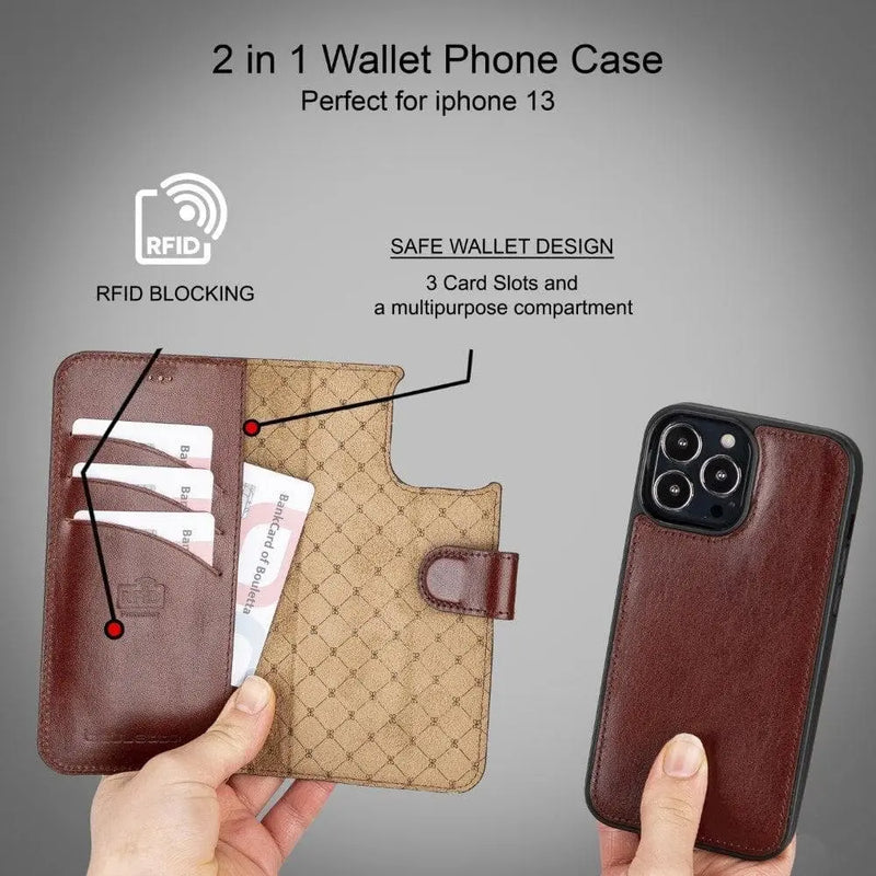 Apple iPhone 13 Series Colorful Detachable Leather Wallet Case - MW - Puck's