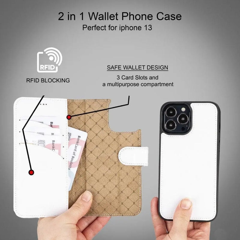 Apple iPhone 13 Series Colorful Detachable Leather Wallet Case - MW - Puck's