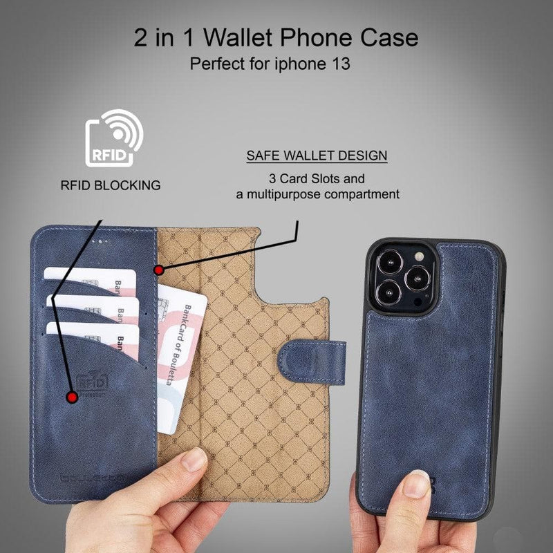 Apple iPhone 13 Series Colorful Detachable Leather Wallet Case - MW - Puck's