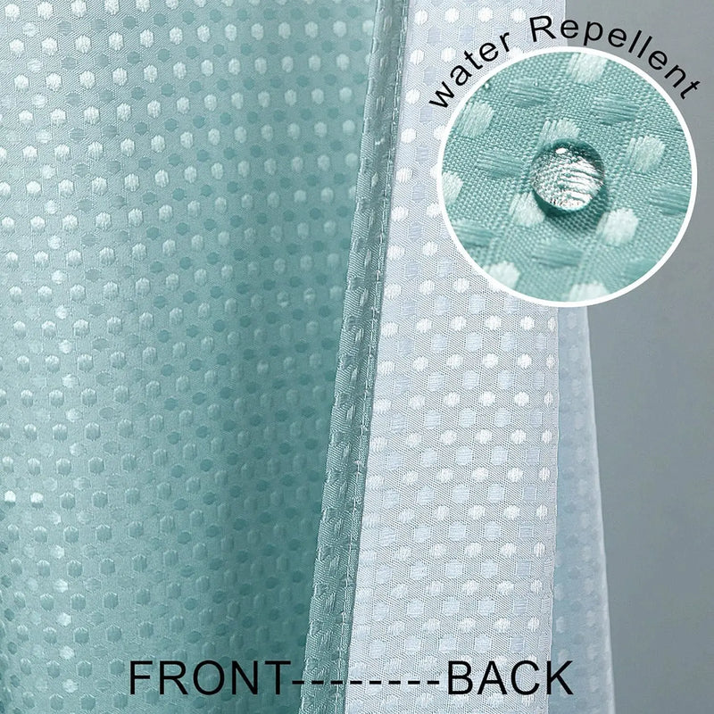 Aqua Shower Curtain,Coastal Theme Washable Fabric Cloth Beach Shower Curtain Set with Hooks for Ocean Bathroom Decor,Seafoam Sea Foam Mint Green Spa Blue - Puck's