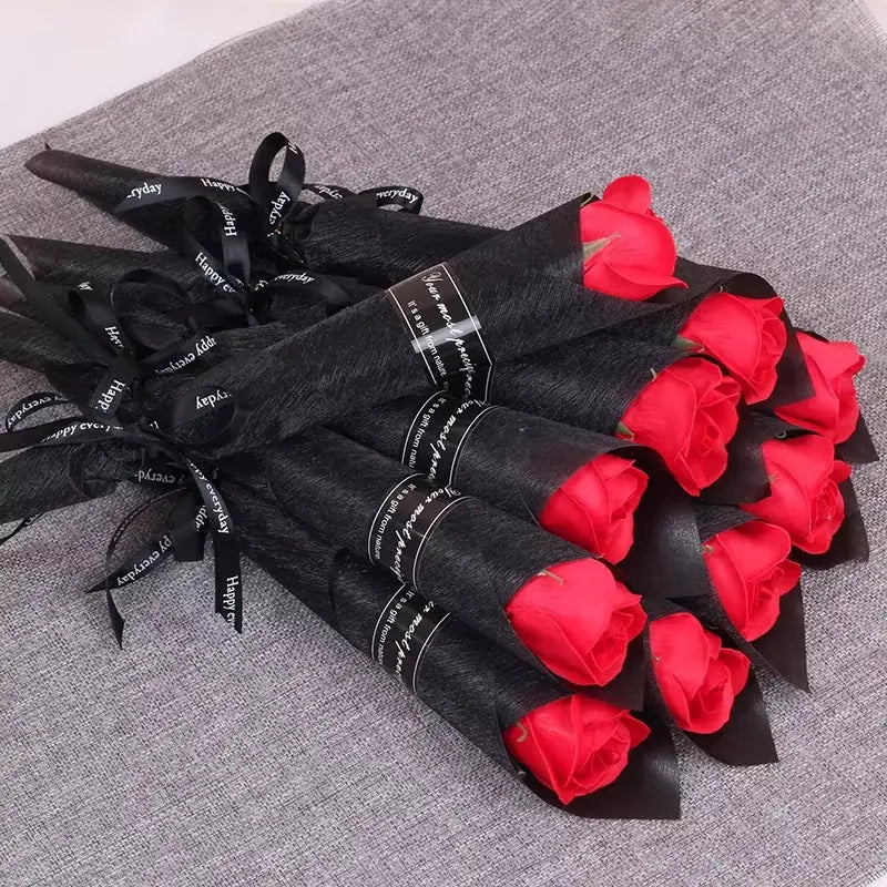 Artificial Rose Flowers Soap Rose Bouquet Valentines Day Wedding Home Decor 5/10Pcs Gift - Puck's
