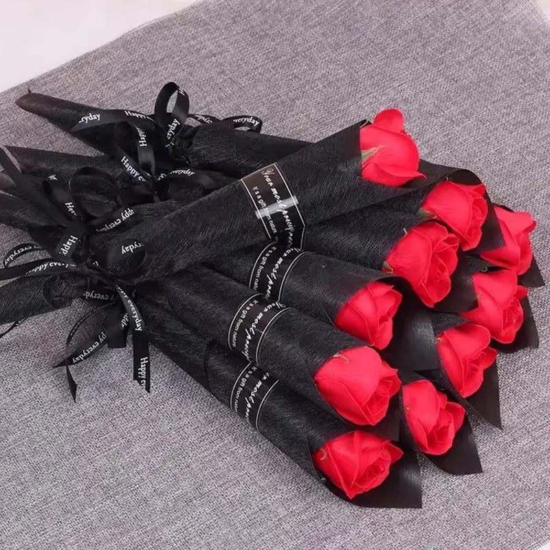 Artificial Rose Flowers Soap Rose Bouquet Valentines Day Wedding Home Decor 5/10Pcs Gift - Puck's
