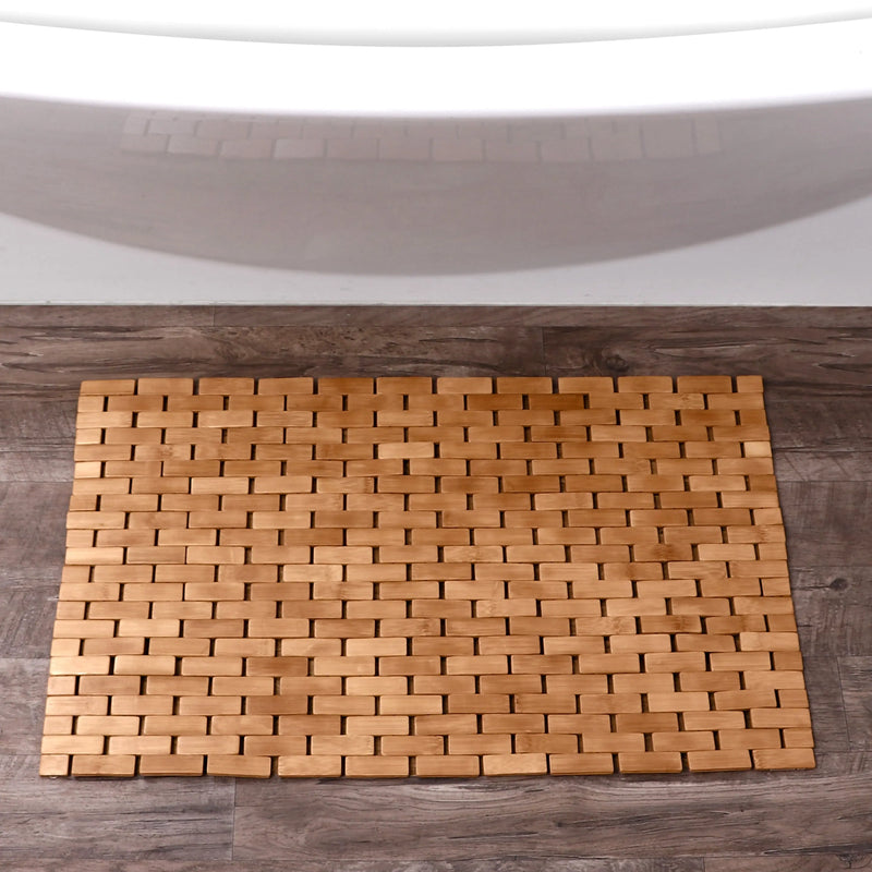 Bamboo Tile Bath Step-Out Mat, 18"X30" - Puck's