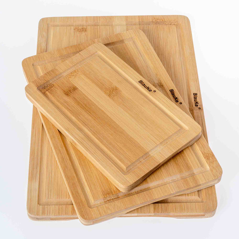 Wooden Cutting Boards for Kitchen with Juice Groove and Handles - Puck's