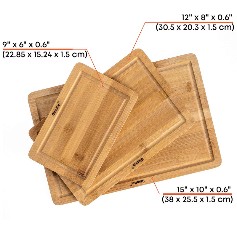 Wooden Cutting Boards for Kitchen with Juice Groove and Handles - Puck's