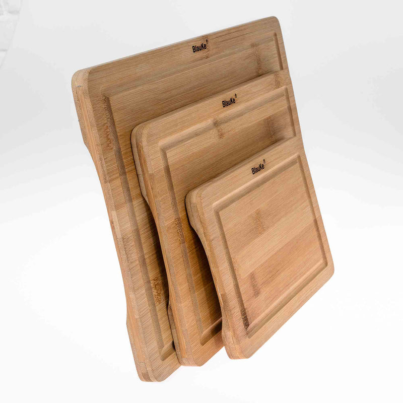 Wooden Cutting Boards for Kitchen with Juice Groove and Handles - Puck's
