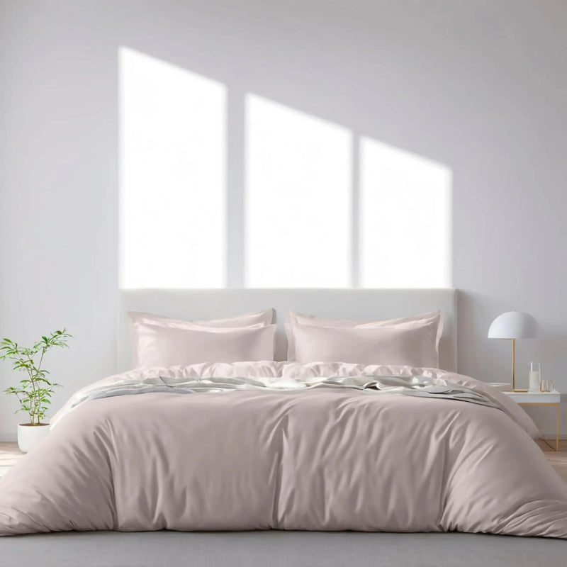 Beige Duvet Cover Queen Size Microfiber Set of 1 Down Comforter Cover 2 Pillows - Puck's