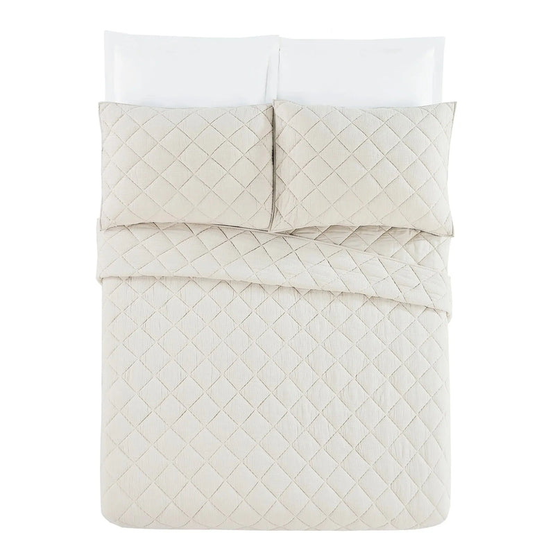 Better Homes & Garden Diamond Gauze Sham, Beige, King, 2 Count - Puck's