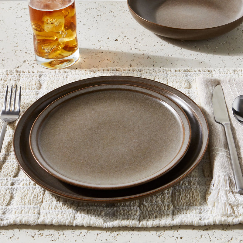 Better Homes and Gardens Banks Brown 12-Piece Stoneware Dinnerware Set - Puck's