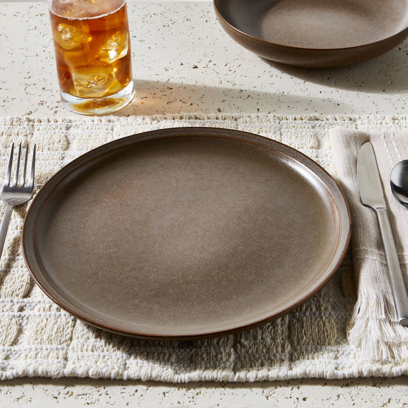 Better Homes and Gardens Banks Brown 12-Piece Stoneware Dinnerware Set - Puck's