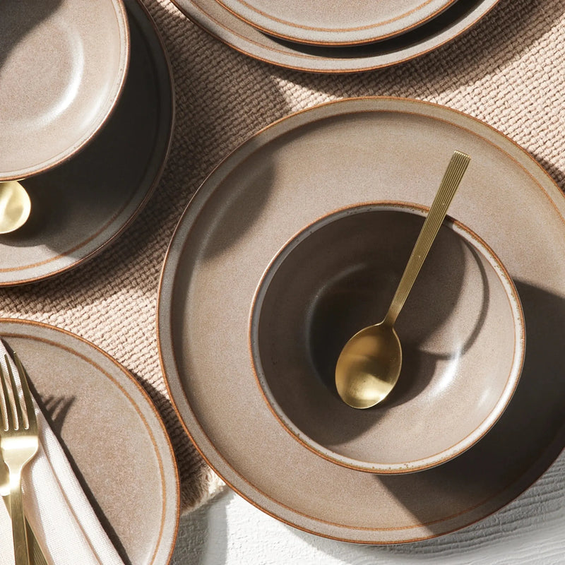 Better Homes and Gardens Banks Brown 12-Piece Stoneware Dinnerware Set - Puck's