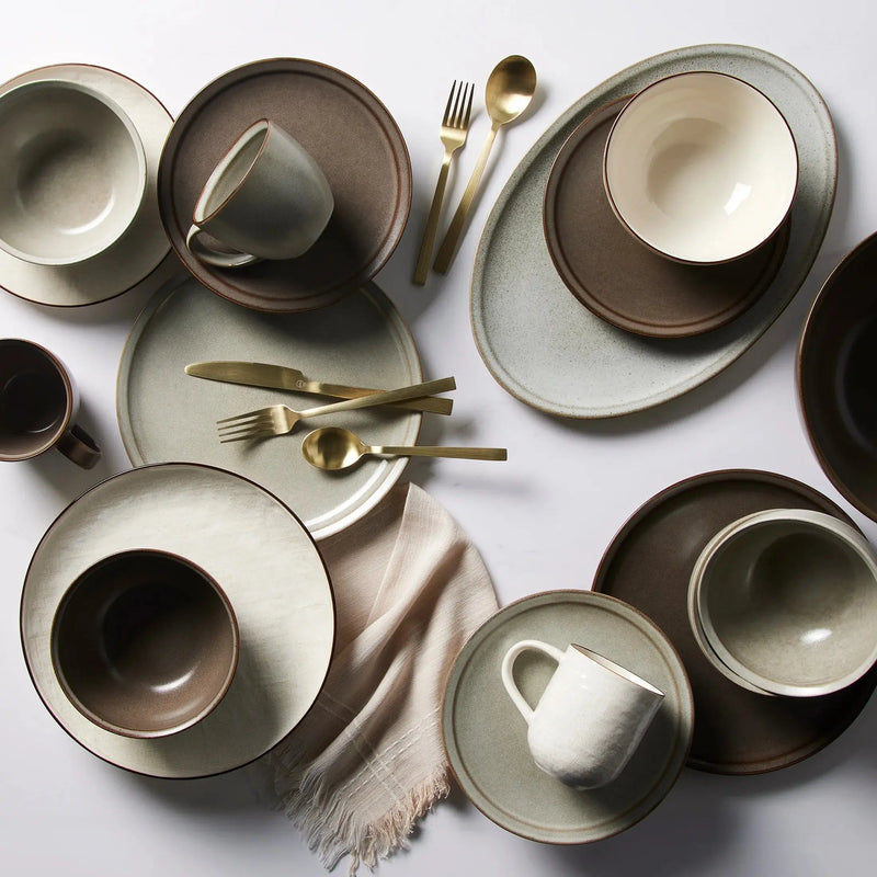 Better Homes and Gardens Banks Brown 12-Piece Stoneware Dinnerware Set - Puck's