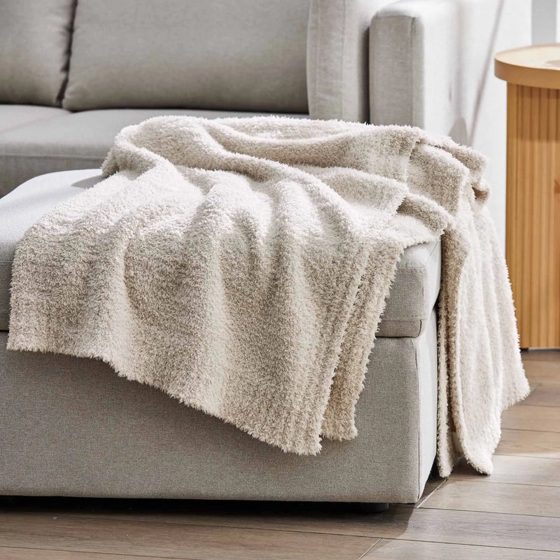 Better Homes and Gardens Beige Cozy Knit Throw, 50" X 72" - Puck's