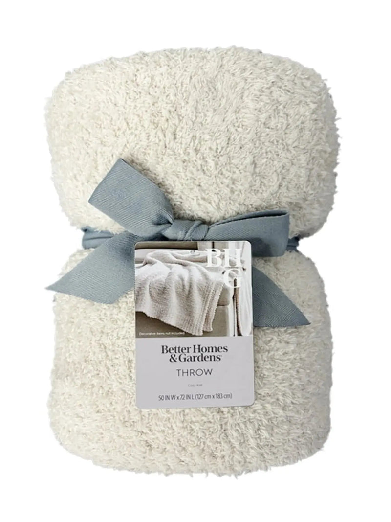 Better Homes and Gardens Beige Cozy Knit Throw, 50" X 72" - Puck's