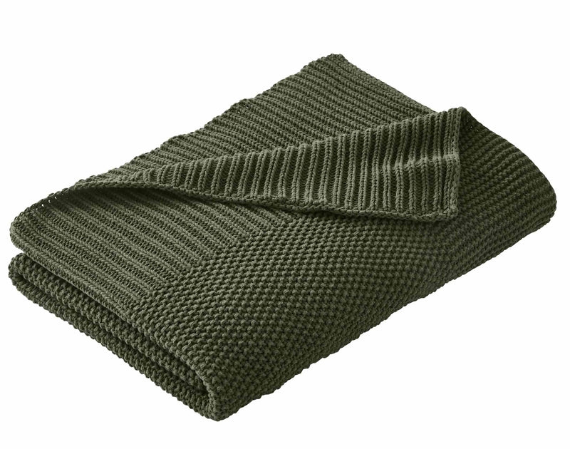 Better Homes and Gardens, Chunky Knit Deep Green Throw, Cotton-Blend, 50"X60", 2.3 LB, All Ages - Puck's