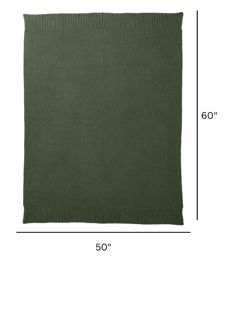 Better Homes and Gardens, Chunky Knit Deep Green Throw, Cotton-Blend, 50"X60", 2.3 LB, All Ages - Puck's