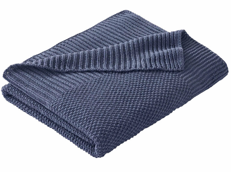 Better Homes and Gardens, Chunky Knit Indigo Throw, Cotton-Blend, 50"X60", 2.3 Lb, All Ages - Puck's
