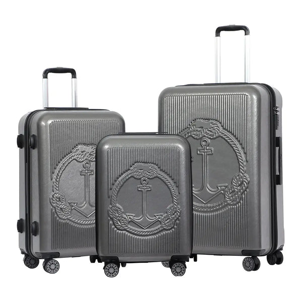 Biggdesign Ocean Hardshell Spinner Luggage Set, Gray, 3 Pcs - Puck's