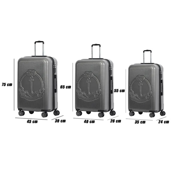 Biggdesign Ocean Hardshell Spinner Luggage Set, Gray, 3 Pcs - Puck's