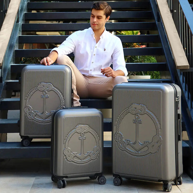 Biggdesign Ocean Hardshell Spinner Luggage Set, Gray, 3 Pcs - Puck's
