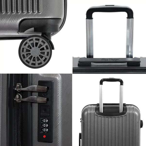 Biggdesign Ocean Suitcase Luggage, Gray, Large - Puck's