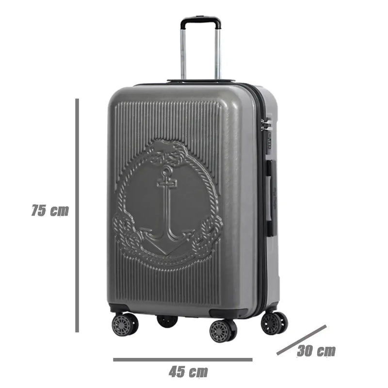 Biggdesign Ocean Koffer Bagage, Grijs, Groot - Puck's