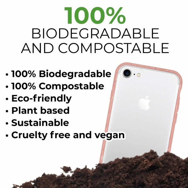 Biodegradable phone case - Transparent Pink - Puck's