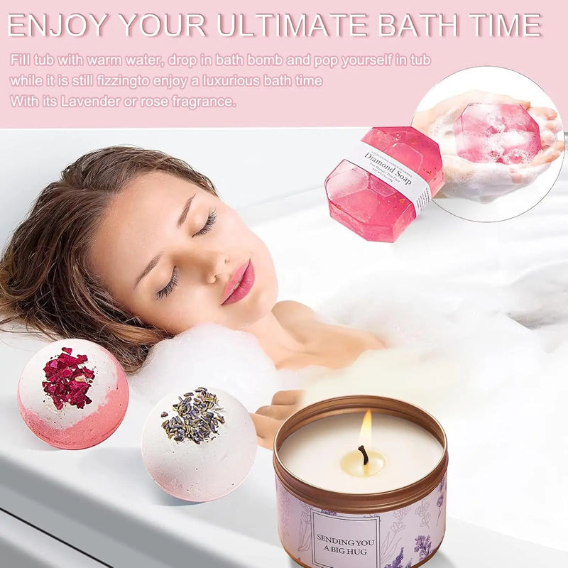 Birthday Gifts for Women, Get Well Soon Gifts for Women, Self Care Gifts for Women,10 Pcs Spa Gifts Basket with Luxury Flannel Blanket and Tumbler, Unique Valentine'S Day Gifts Idea for Women - Puck's