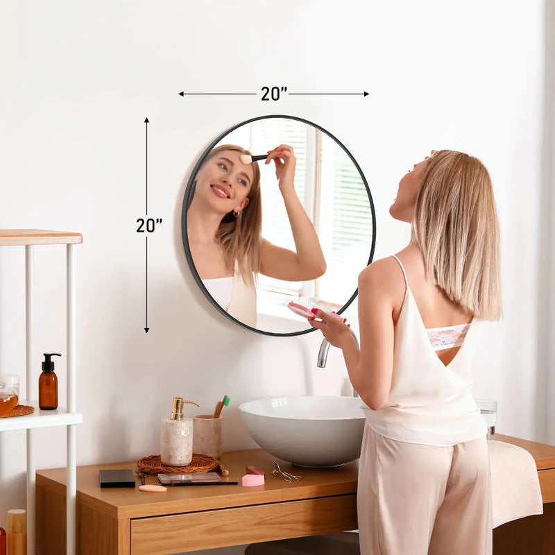 Black Circular Wall Mirror - Puck's