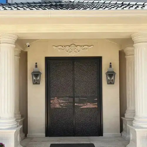 Black Outdoor Wall Light 2 Lights, Large Outdoor Modern Wall Light Fixtures, Industrial Porch Light Wall Mounted With Glass, Waterproof Farmhouse Exterior Light Lighting - Puck's