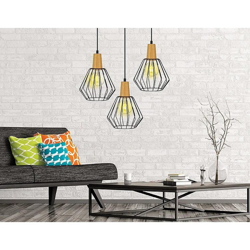 Black Wood Pendant Light Bar Lamp Kitchen Lighting Modern Ceiling - Puck's