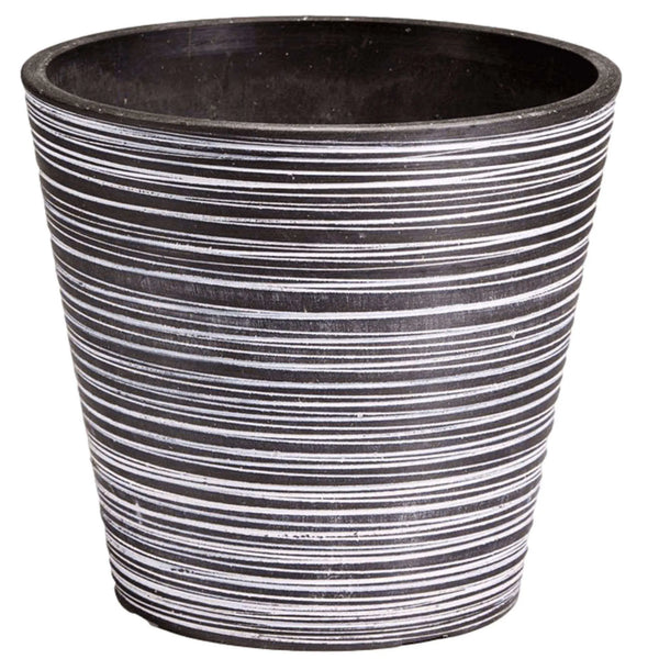 Black and White Engraved Pot 14cm - Puck's