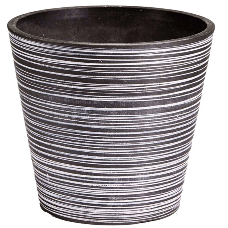 Black and White Engraved Pot 14cm - Puck's