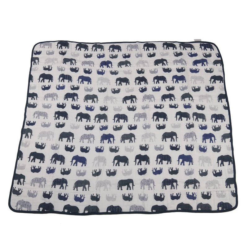 Blue Elephants and Spotted Wave Newcastle Blanket - Puck's