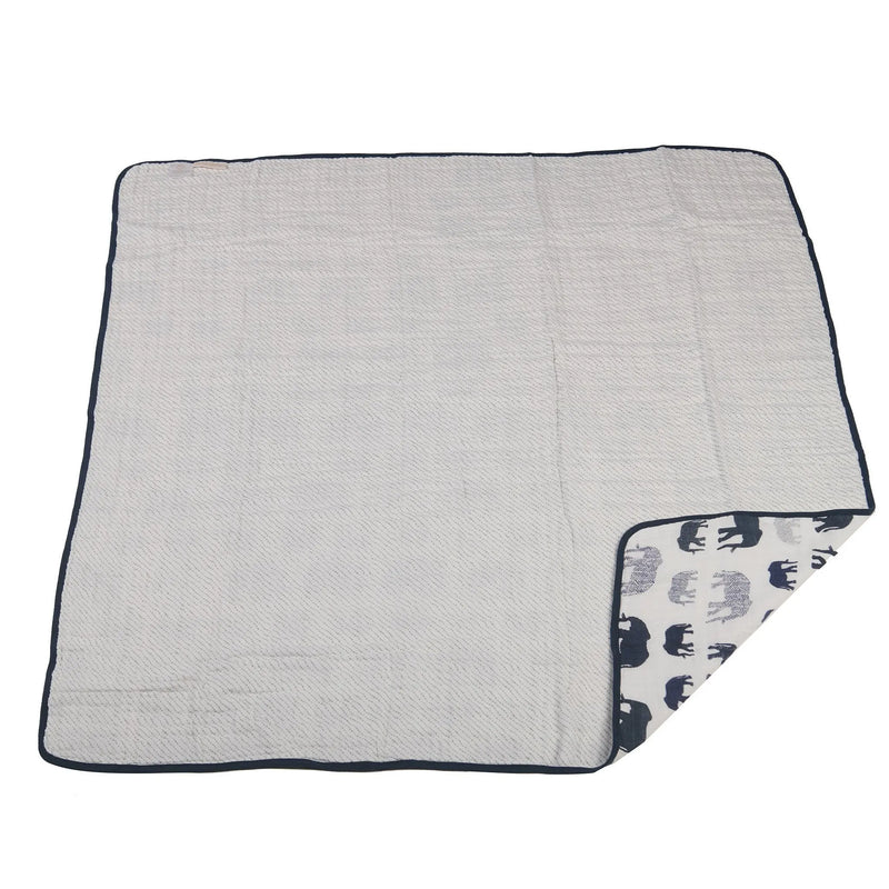 Blue Elephants and Spotted Wave Newcastle Blanket - Puck's