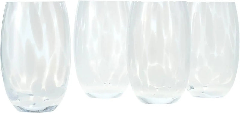Blue Rose Polish Pottery Opal Confetti Water Glass Set - Puck's
