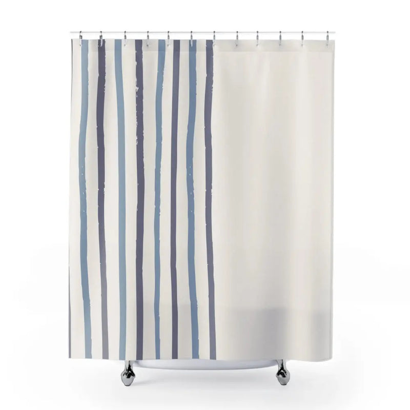 Blue Striped Shower Curtain - Puck's