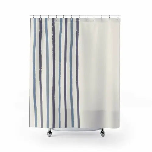 Blue Striped Shower Curtain - Puck's