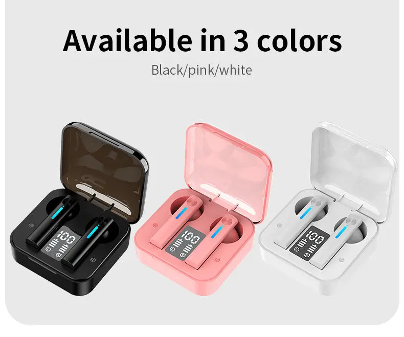 Bluetooth Earphones LED Wireless TWS with Microphone - Puck's