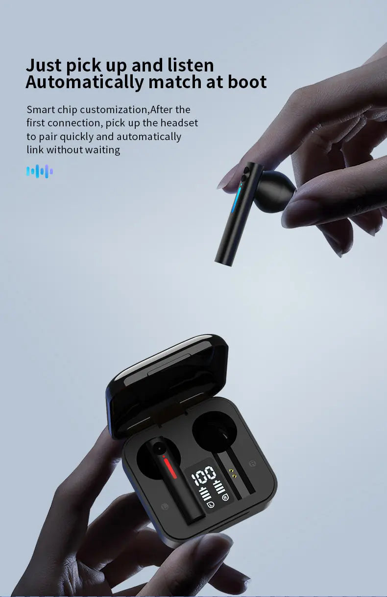 Bluetooth Earphones LED Wireless TWS with Microphone - Puck's