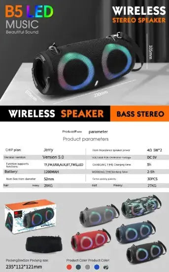 Bluetooth Speaker With RGB Colored Lights - Puck's