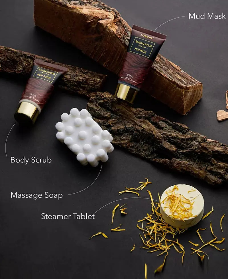 Body Care Gift Set, Sandalwood Bath Gift Set, Grooming Self Care Kit, 14 Piece - Puck's