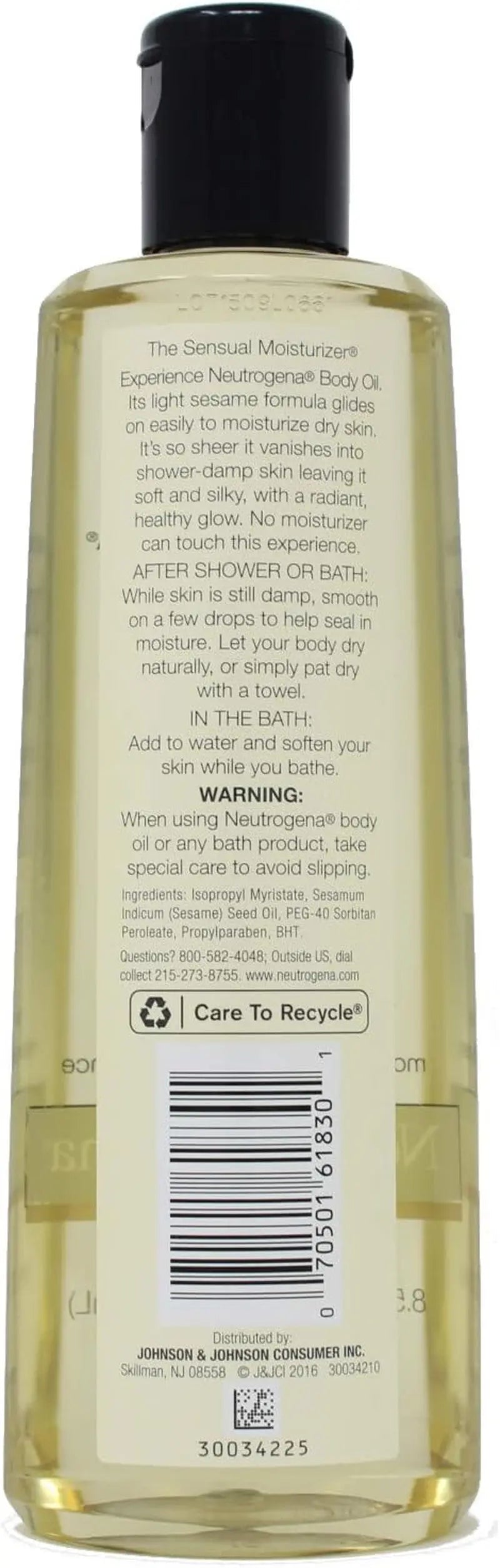 Body Oil Light Sesame Formula, Fragrance Free 8.5 Oz (Pack of 4) - Puck's