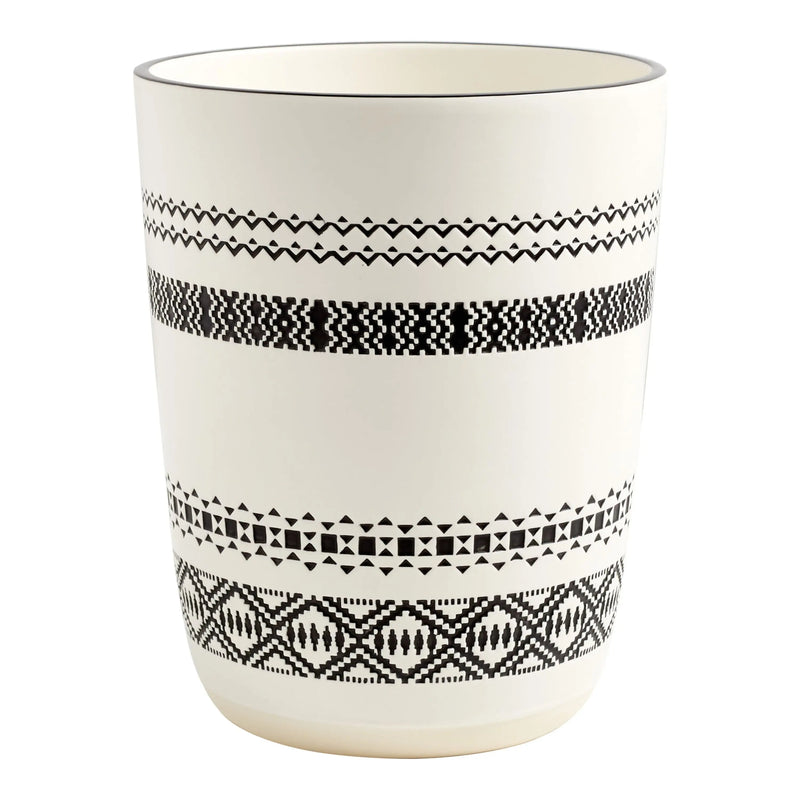 Boho Chic Wastebasket Black, Ceramic, Adult - Puck's